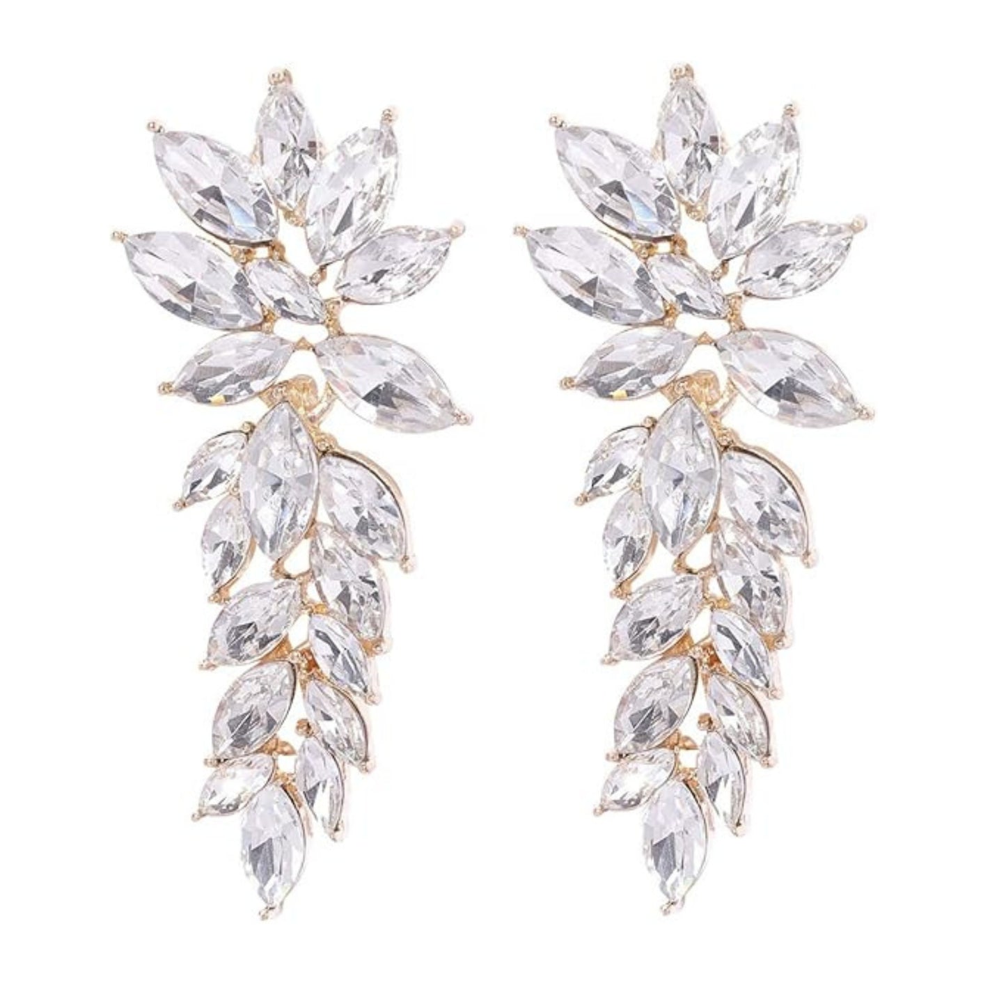 YouBella Gold Plated Stylish Crystal White Earrings for Girls and Womens
