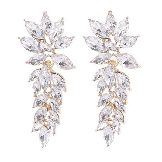 YouBella Gold Plated Stylish Crystal White Earrings for Girls and Womens