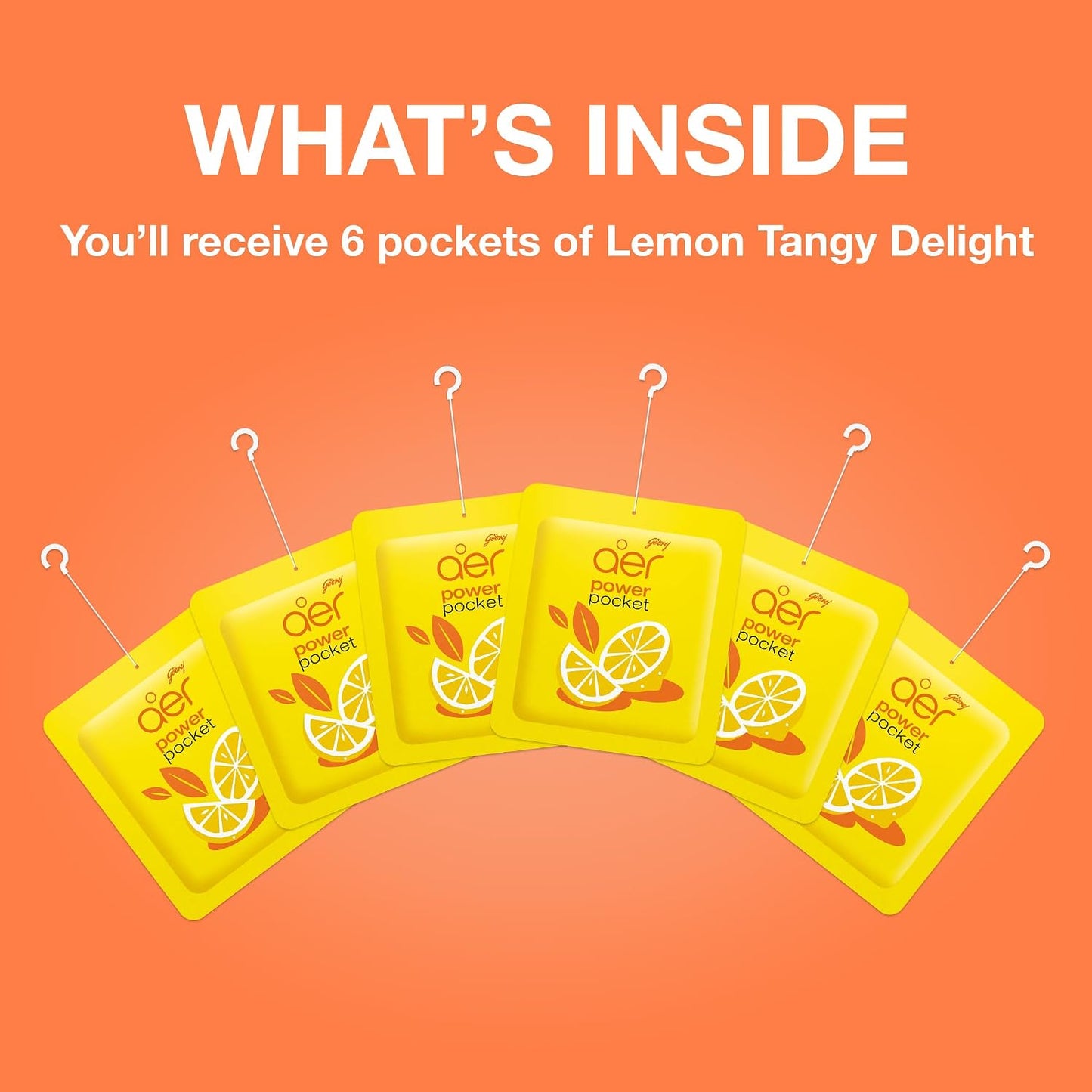 AER Power Pocket Lemon Tangy Delight Solid Gel Freshener, Pack of 1 | Long-lasting solid gel air freshener for the entire home; Lemon Tangy Delight scent