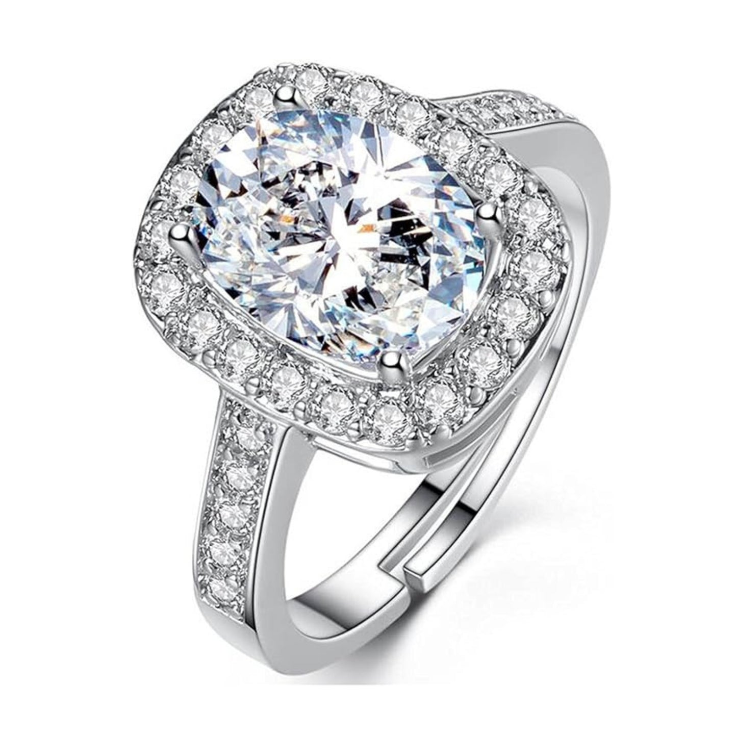 Youbella Solitaire Crystal Jewellery Silver Plated Ring For Women