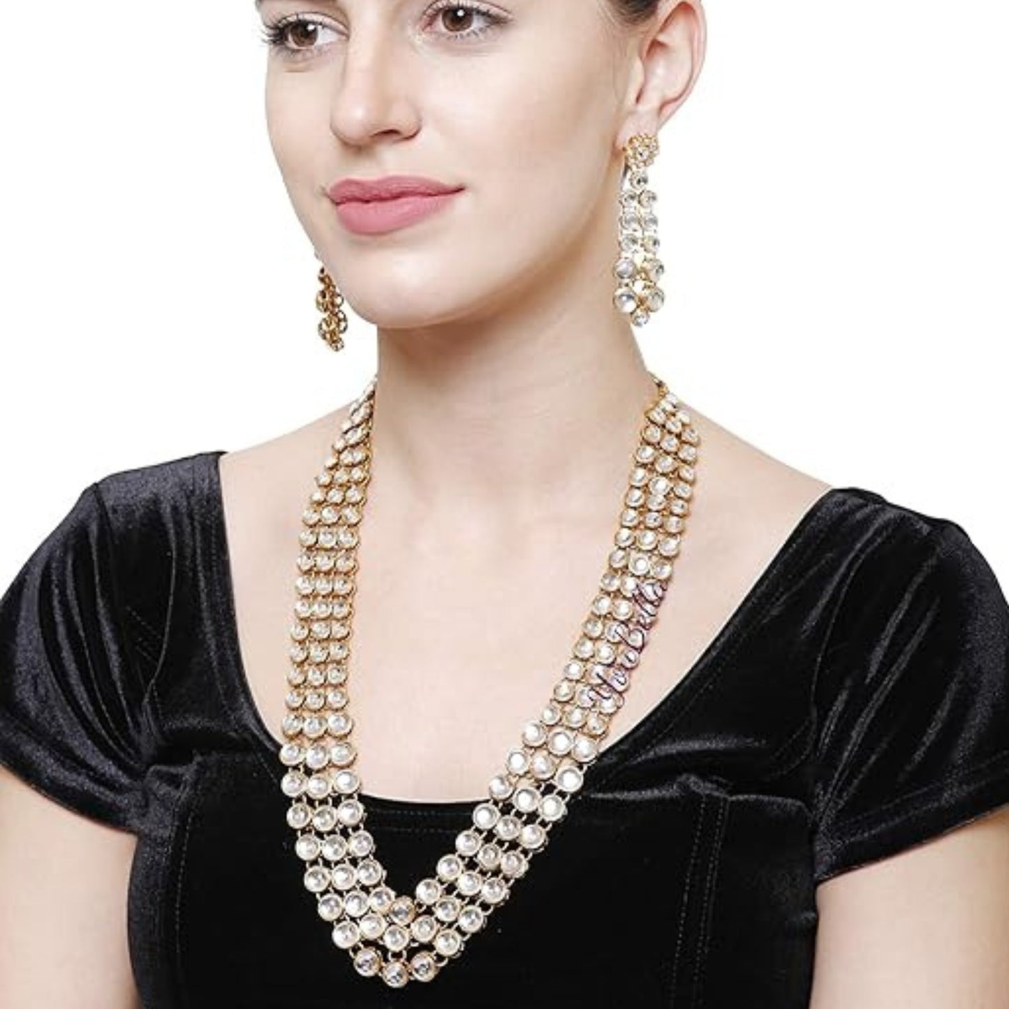 YouBella Stylish Latest Traditional Jewellery Gold Plated Jewellery Set for Women (Golden)(YBNK_5426A)