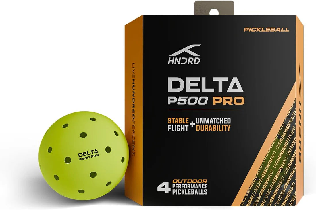 Delta P500 Pro Outdoor Pickleballs (4-Pack) | Neon Yellow | 40-Hole Design | Durable, High-Bounce Balls for Outdoor Courts | Ideal for Competitions and Recreational Play
