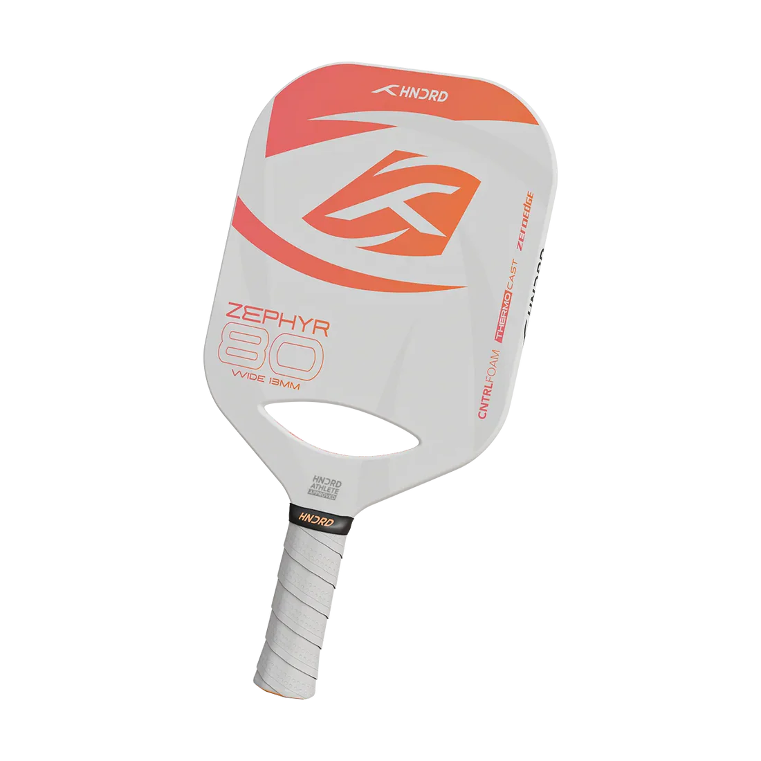 Hundred Zephyr 80 Wide Pickleball Paddle | 16 mm Core | Control Play | Free Bag Included (White/Orange)