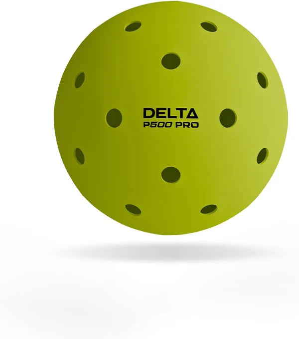 Delta P500 Pro Outdoor Pickleballs (4-Pack) | Neon Yellow | 40-Hole Design | Durable, High-Bounce Balls for Outdoor Courts | Ideal for Competitions and Recreational Play