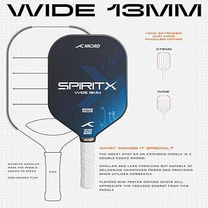 Hundred Spirit X Wide Pickleball Racket | USA Pickleball Certified | Lightweight, explosive power and speed | 13 mm Performance Core | Premium grip for controlled play