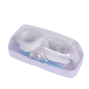 Adjustable swimming goggles with padded nose piece for comfort