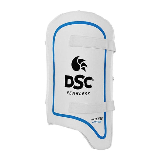 DSC Intense Attitude Cricket Thigh Pad | Color: White & Blue | Szie: Youth Right Hand