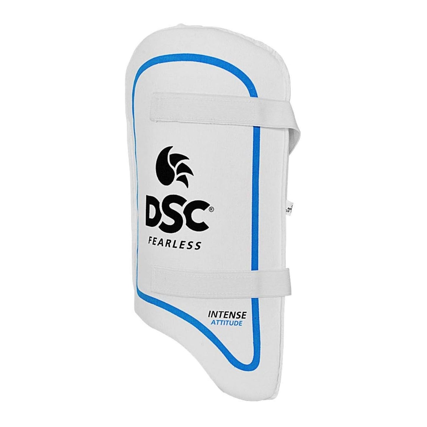 DSC Intense Attitude Cricket Thigh Pad | Color: White & Blue | Szie: Youth Right Hand