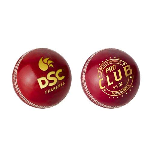 DSC 1501235 Pro Club Cricket Leather Ball (Red)