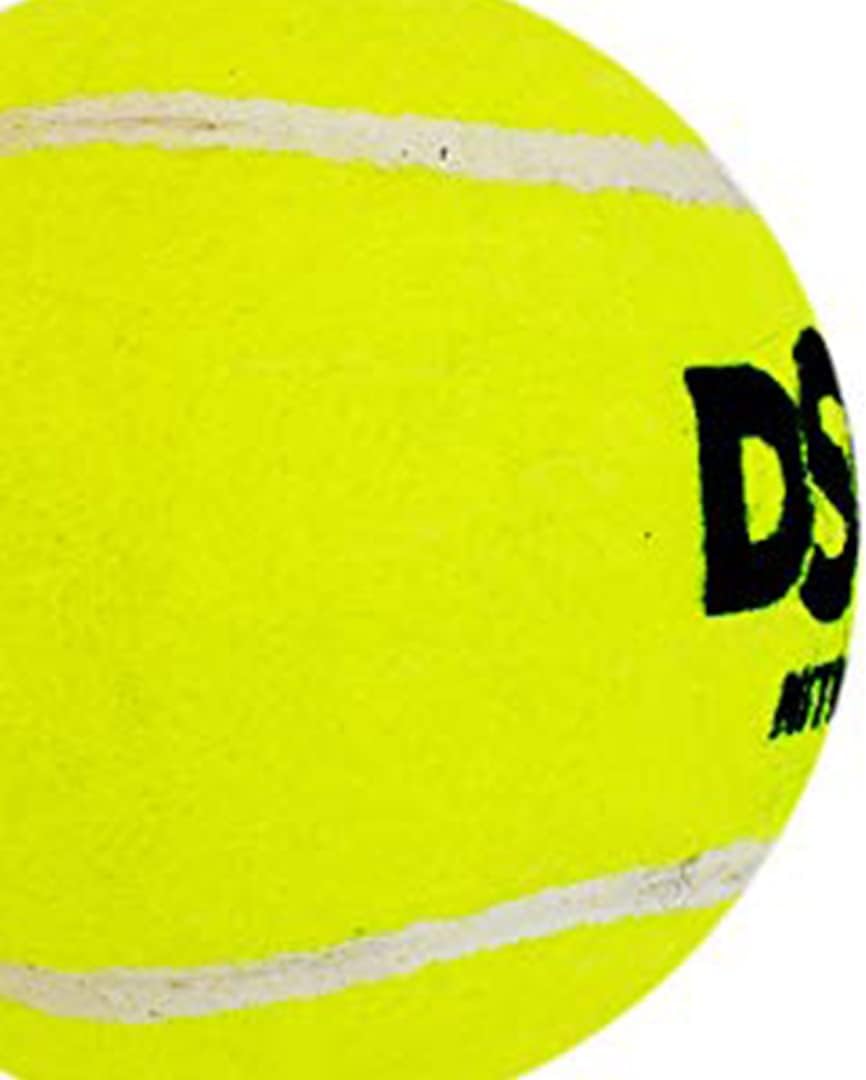 DSC Tennis Ball Nitro Heavy 12 Balls (Yellow, Size-Junior) | Material-Tennis | Heavy Weight Ball | Practice Ball | Cricket Training Ball | Swing | Balls | Indoor