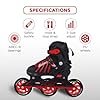 Endless EL1031 Inline Adjustable Skates | Aluminium Chassis and 100 mm PU Three Wheels | With ABEC 9 Bearings | Indoor and Outdoor