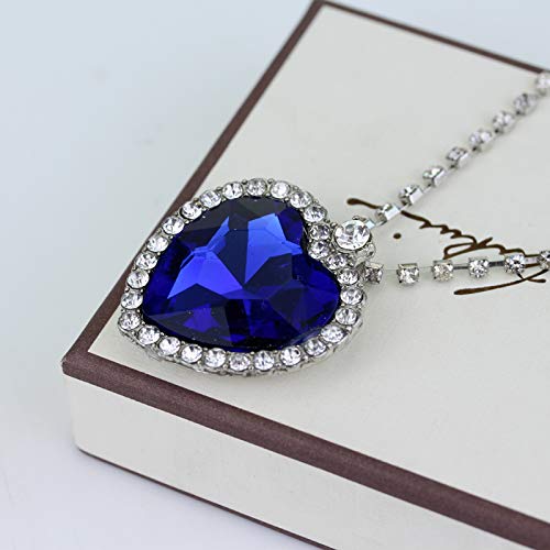 YouBella Stylish Party Wear Jewellery Silver Plated Pendant for Women (Blue)(YBPD_71096A)
