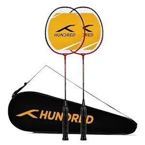 HUNDRED Aluminium Powertek 100 (Set of 2) Badminton Racket with Full Cover
