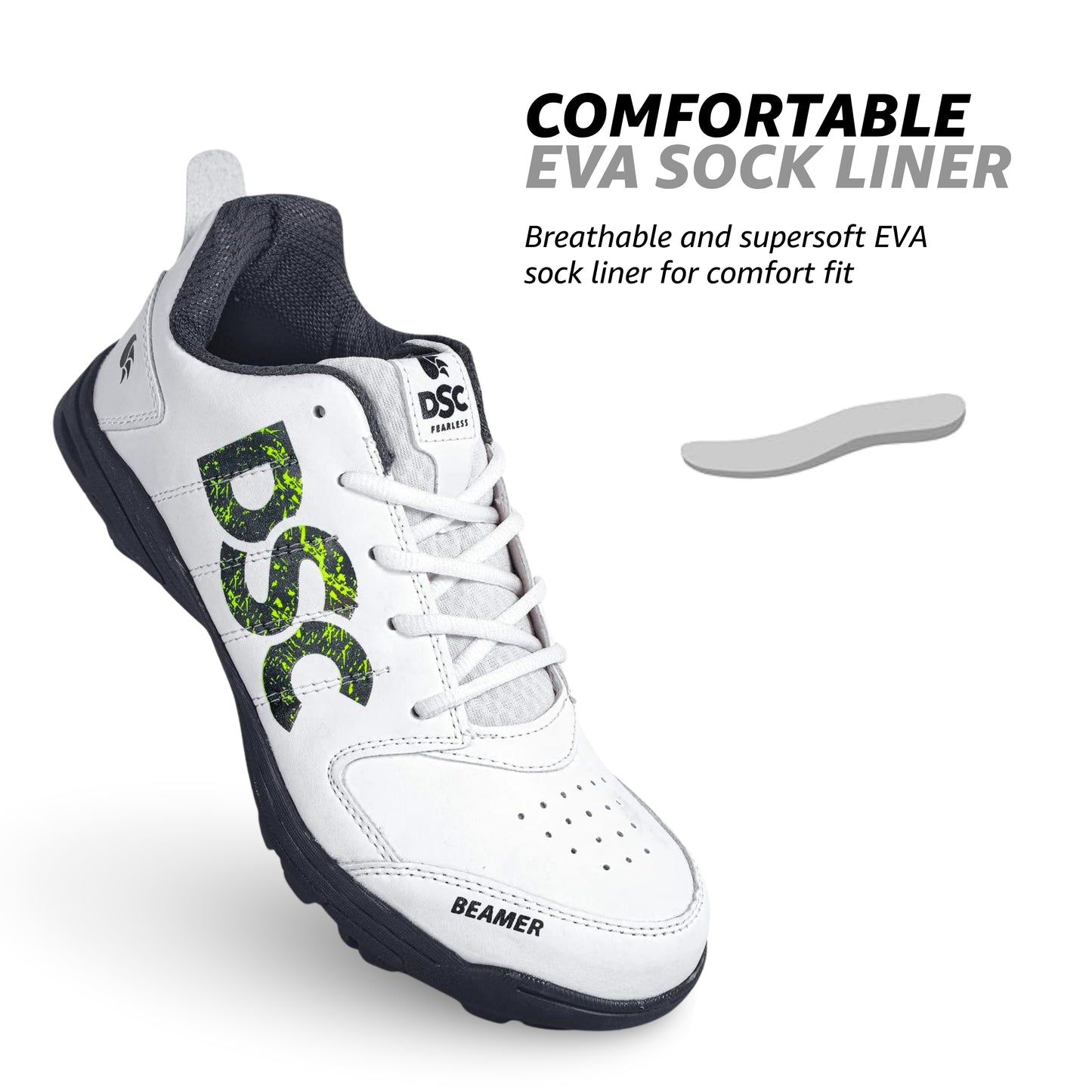 DSC Beamer Cricket Shoes | For Boys And Men | Lightweight | Durable | Embossed Design