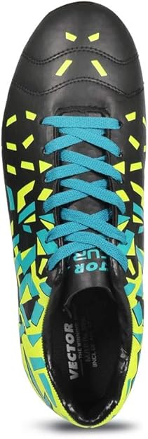 Vector X Chaser Kids Football Shoes | Green & Black | Size: EU 42, UK 8, US 9 | Material: Synthetic Leather & TPU | For Boys & Men | Optimal Traction