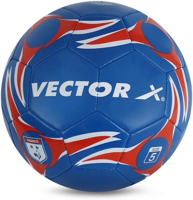 Vector X France Hand Stitched Football for Kids |Sports| Match | Training | Practice| Professional Soccer Football | Size-5| Blue Red |