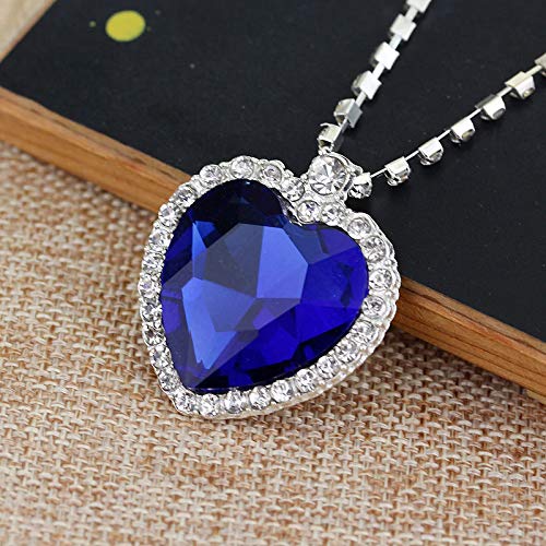 YouBella Stylish Party Wear Jewellery Silver Plated Pendant for Women (Blue)(YBPD_71096A)
