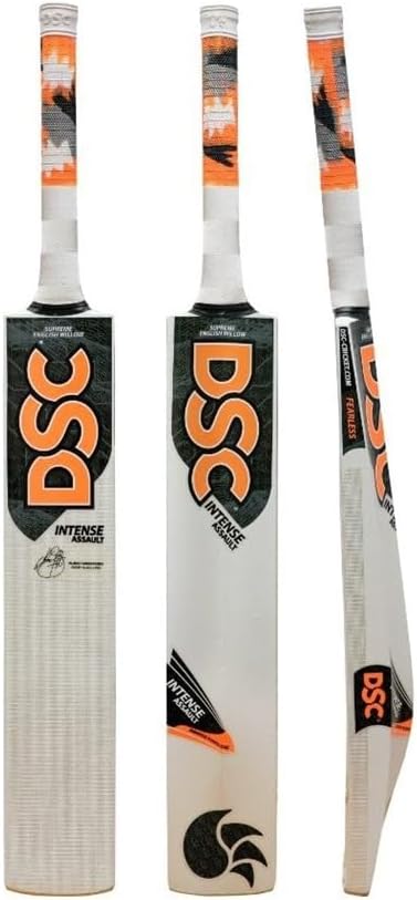 DSC Intense Assault Cricket Bat For Mens and Boys | Material: English Willow | Lightweight | Free Cover | Ready to play | For Professional Player | Grade 5