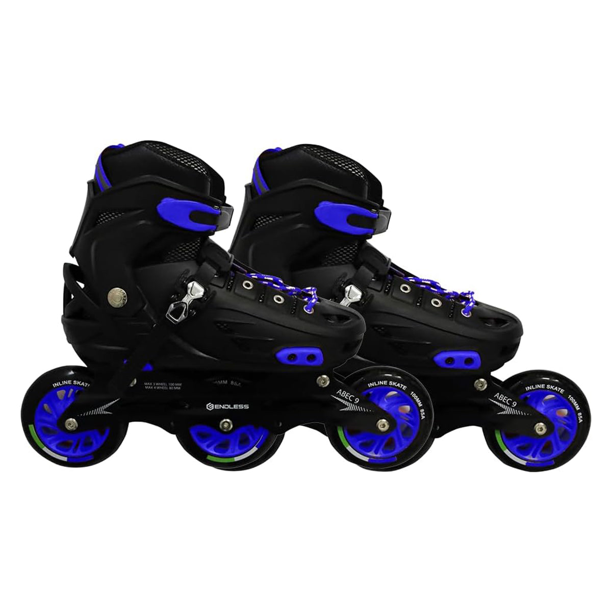 Endless EL1033 Inline Adjustable Skates | Aluminium Chassis and 100 mm PU Three Wheels | With ABEC 9 Bearings | Indoor and Outdoor