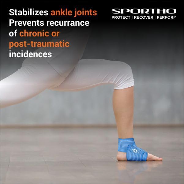 NIVIA Weight Lifting Ankle Support (Sky Blue, Free Size - Adjustable with Velcro) | Material - Neoprene | Pain Relief, Gym, Sports, Exercise, Workout, Cycling