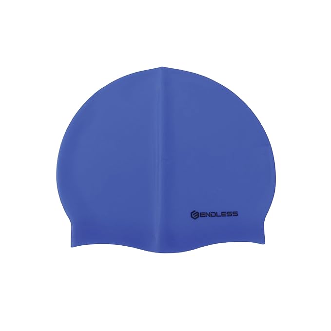 Endless EL1019 Classic Comfortable Plain Silicon Swimming Cap | Material : Silicon | Fully Elastic Waterproof Swimming Cap for Long and Short Hair with Thicker Edge | For Adults, Women and Men
