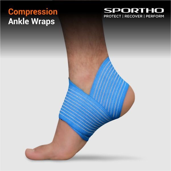 NIVIA Weight Lifting Ankle Support (Sky Blue, Free Size - Adjustable with Velcro) | Material - Neoprene | Pain Relief, Gym, Sports, Exercise, Workout, Cycling