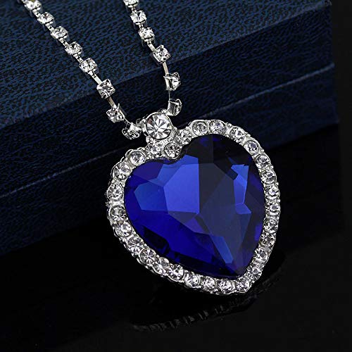 YouBella Stylish Party Wear Jewellery Silver Plated Pendant for Women (Blue)(YBPD_71096A)