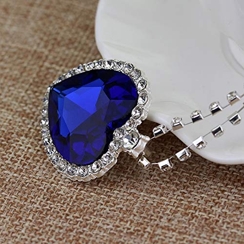 YouBella Stylish Party Wear Jewellery Silver Plated Pendant for Women (Blue)(YBPD_71096A)
