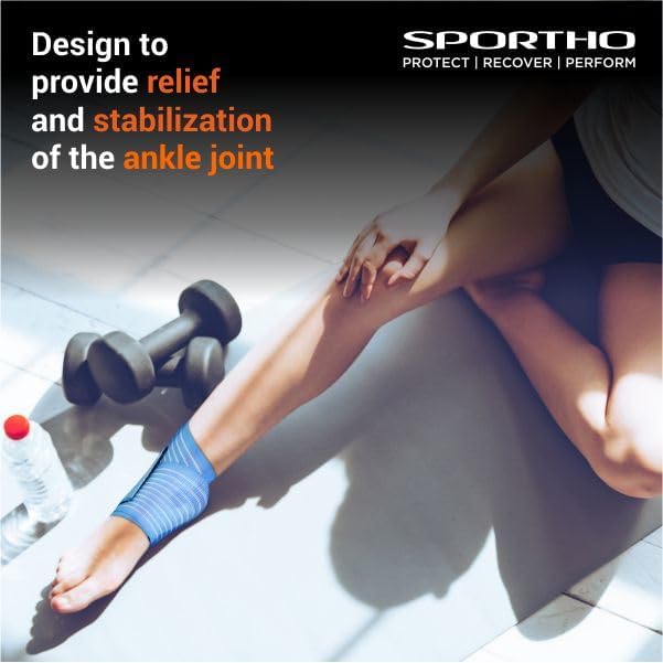 NIVIA Weight Lifting Ankle Support (Sky Blue, Free Size - Adjustable with Velcro) | Material - Neoprene | Pain Relief, Gym, Sports, Exercise, Workout, Cycling
