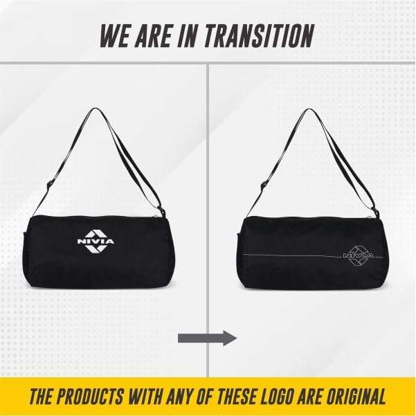 Nivia Basic Duffle Bag | Polyester (Black, 12 Litre) Gym Bags | Adjustable Shoulder Bag | Fitness Bag | Carry Bags | Sports & Travel Bag | Sports Kit Bag | Men & Women