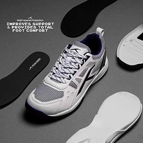 HUNDRED Raze Non-Marking Professional Badminton Shoes for Men | Suitable for Indoor Tennis/Squash/Table Tennis/Basketball & Padel