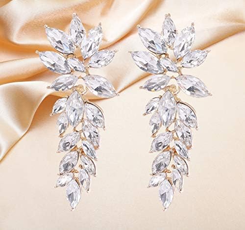 YouBella Gold Plated Stylish Crystal White Earrings for Girls and Womens