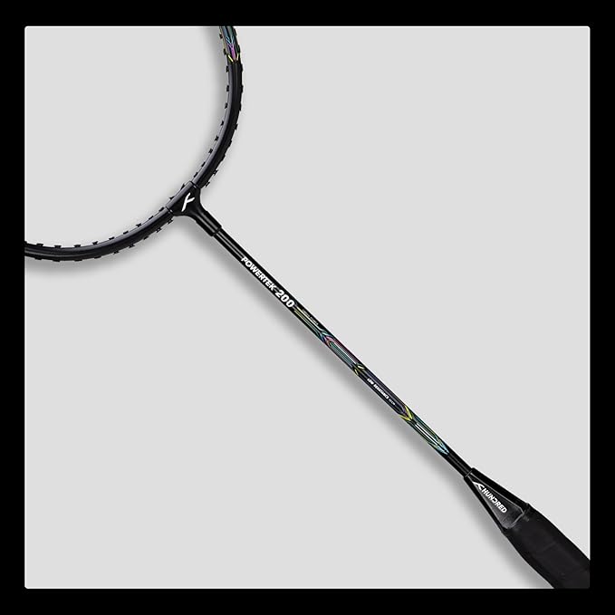 HUNDRED Powertek 200 PRO Badminton Racquet with Head Cover | Strung | Material:Aluminium|For Intermediate Players|Weight:95 grams|Maximum String Tension- 18-20lbs
