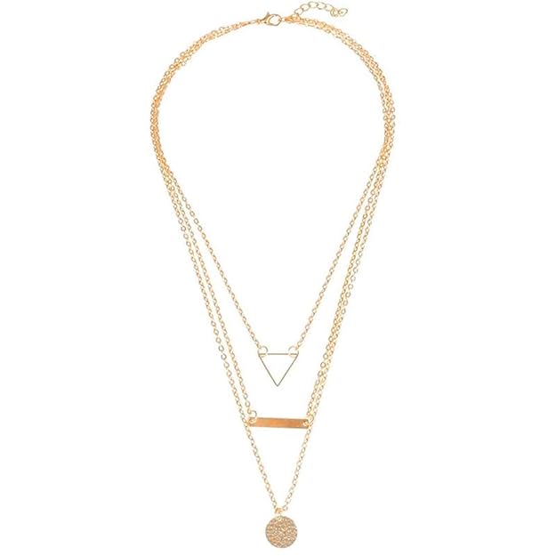 YouBella Stylish Trendy Multi Layer Jewellery Gold Plated Multi Strand Necklace for Women (YBNK_5785, Golden)