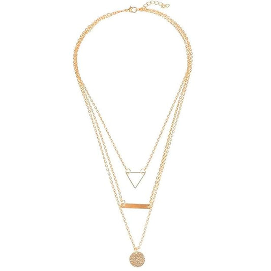 YouBella Stylish Trendy Multi Layer Jewellery Gold Plated Multi Strand Necklace for Women (YBNK_5785, Golden)