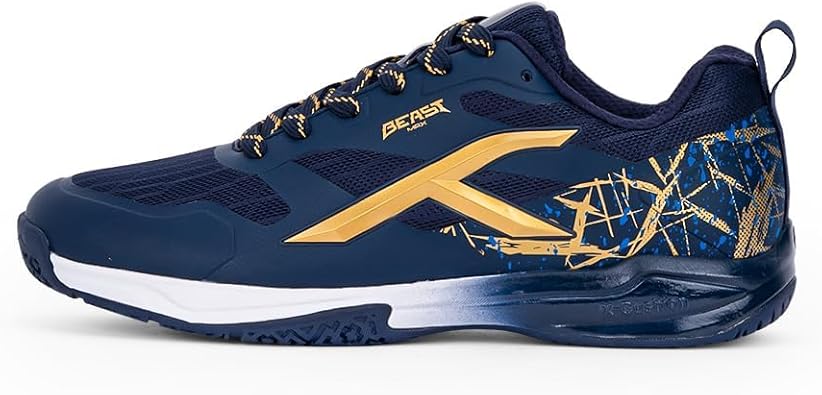 HUNDRED Beast Max Non-Marking Professional Badminton Shoes for Men | Material: Polyester/TPU | Suitable for Indoor Tennis/Squash/Table Tennis/Basketball & Padel