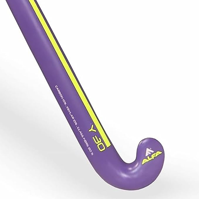 ALFA Y-30 Junior Hockey Stick | Material: 10% Carbon | Gender: Unisex | Lightweight & Flexible | Advanced Grip | High Durability | Precision Control | Speed & Agility