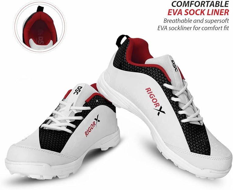DSC Rigor X Cricket Shoes for Boys and Mens, Lightweight and Breathable Mesh