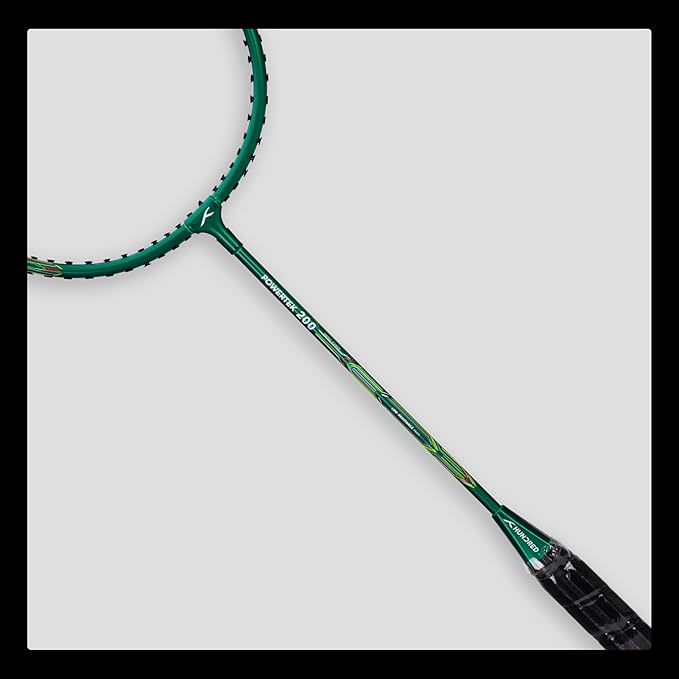 HUNDRED Powertek 200 PRO Badminton Racquet with Head Cover | Strung | Material:Aluminium|For Intermediate Players|Weight:95 grams|Maximum String Tension- 18-20lbs