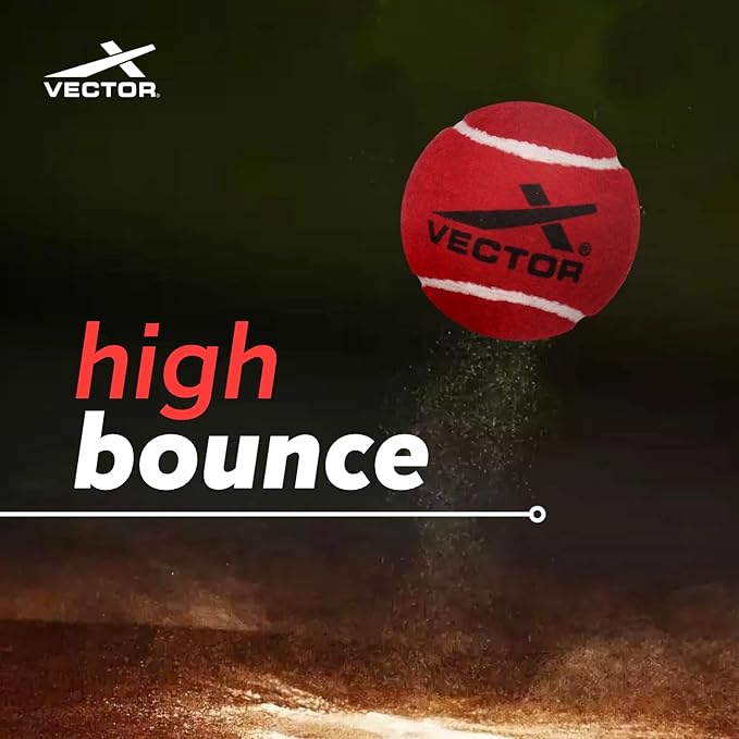 Vector X High Bounce Heavy Weight Tennis Ball for Cricket Practice, Street Match Ball, Training Exercise Ball for Outdoor & Indoor, Beginners & Pet Dog Play Ball (Pack of 6) Red