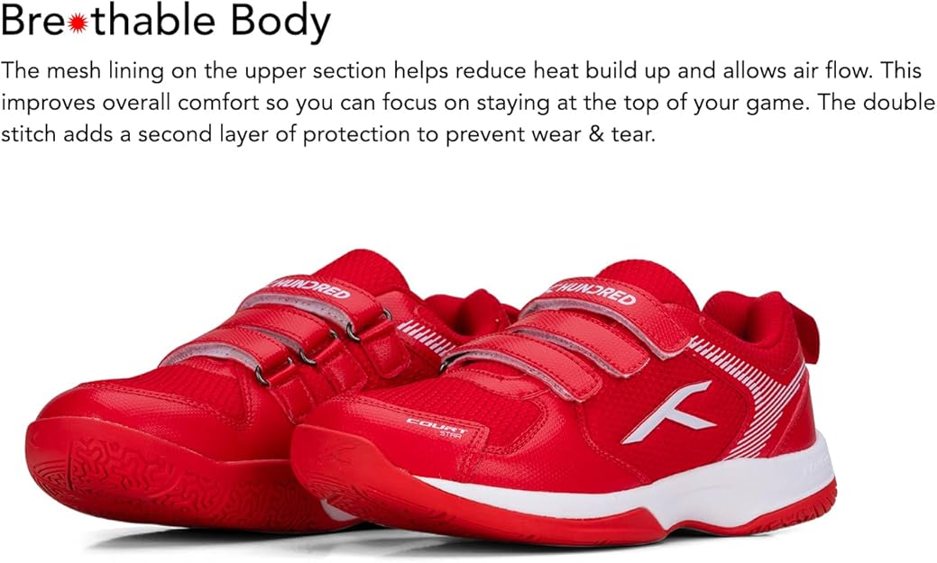 HUNDRED Court Star Non-Marking Badminton Shoes for Boys | Lightweight | X-Cushion Protection | Suitable for Indoor Tennis/Squash/Table Tennis/Basketball & Padel