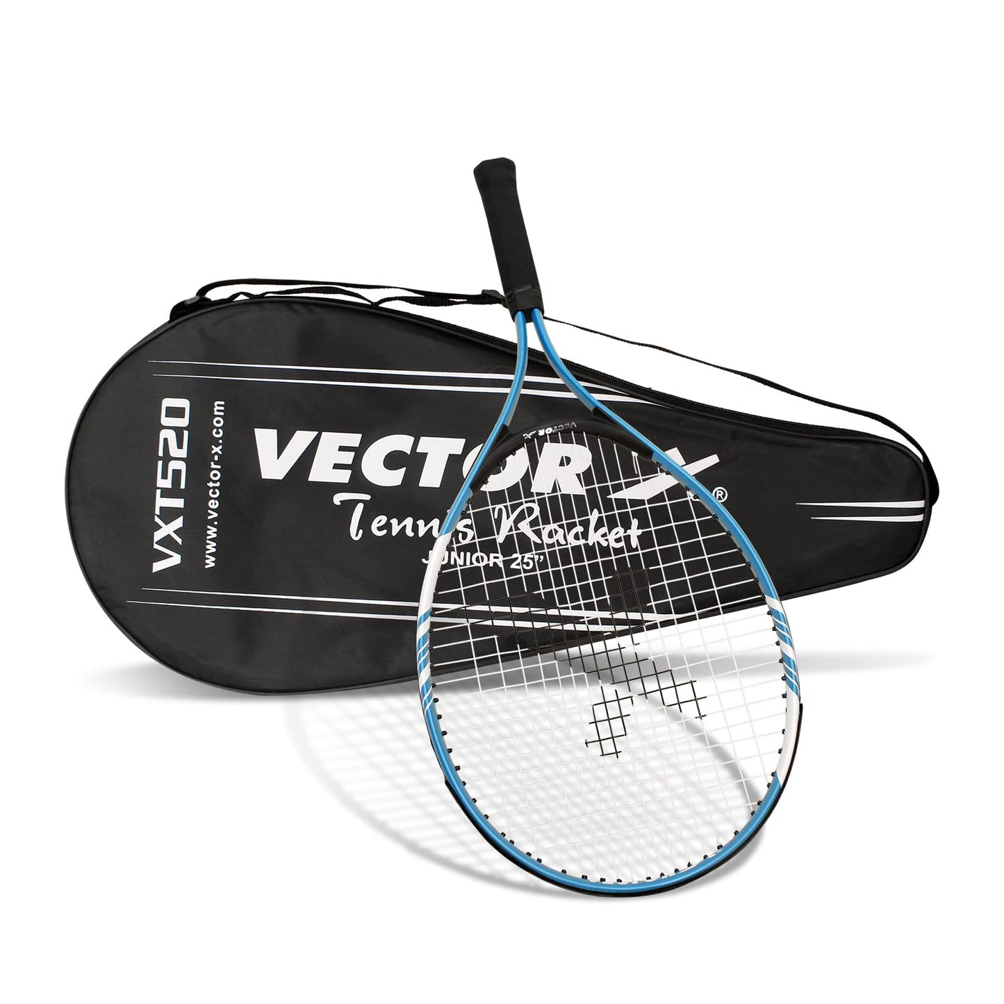 Vector X VXT-520 Adult Recreational Tennis Rackets, Super Lightweight Tennis Racquets for Student,Training,Tennis and Beginners, Outdoor Games (25-inch, 3/4 Cover),Blue/White