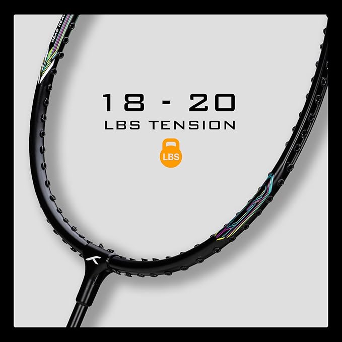 HUNDRED Powertek 200 PRO Badminton Racquet with Head Cover | Strung | Material:Aluminium|For Intermediate Players|Weight:95 grams|Maximum String Tension- 18-20lbs