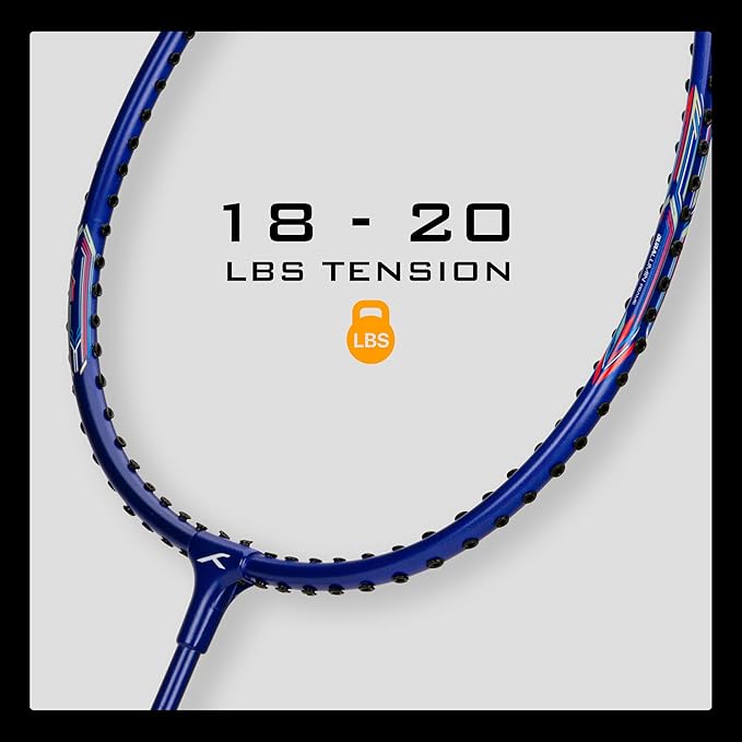 HUNDRED Powertek 200 PRO Badminton Racquet with Head Cover | Strung | Material:Aluminium|For Intermediate Players|Weight:95 grams|Maximum String Tension- 18-20lbs