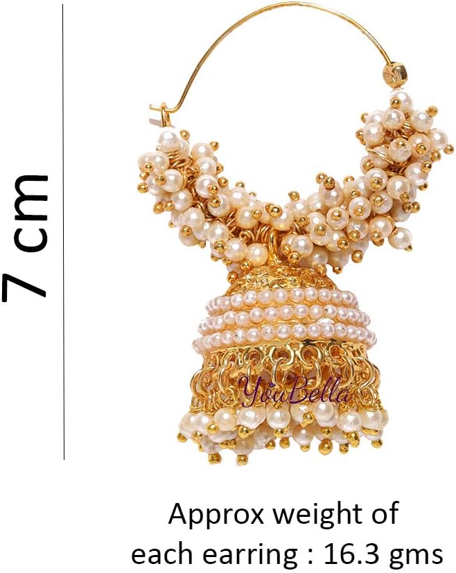 YouBella Golden Plated Hoop Earrings for Women