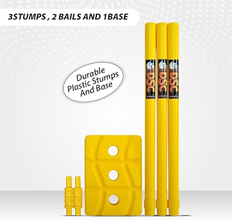 DSC Plastic Cricket Stumps Set with Rubber Base
