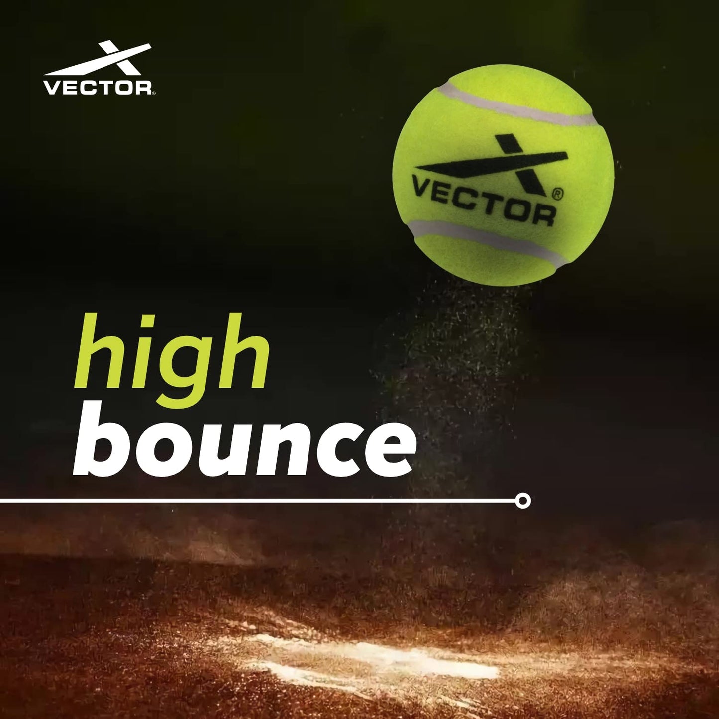 Vector X High Bounce Light Weight Tennis Ball for Cricket Practice, Street Match Ball, Training Exercise Ball for Outdoor & Indoor, Beginners & Pet Dog Play Ball (Pack of 6) Yellow
