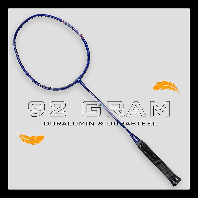 HUNDRED Powertek 200 PRO Badminton Racquet with Head Cover | Strung | Material:Aluminium|For Intermediate Players|Weight:95 grams|Maximum String Tension- 18-20lbs