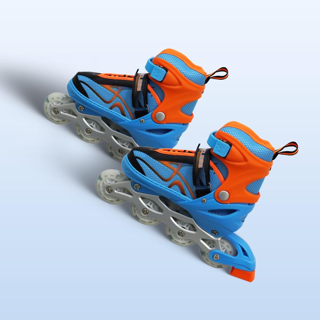 Endless EL1027 Inline Adjustable Skates | Aluminium Chassis and 70 mm PU Wheels | All Wheels Flash, ABEC 7