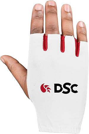 DSC Atmos Fingerless Lycra Back Cricket Batting Inner Gloves | Color: White  | Material: Cotton | Lightweight | Comfortable | Sweat Absorption | Better Grip